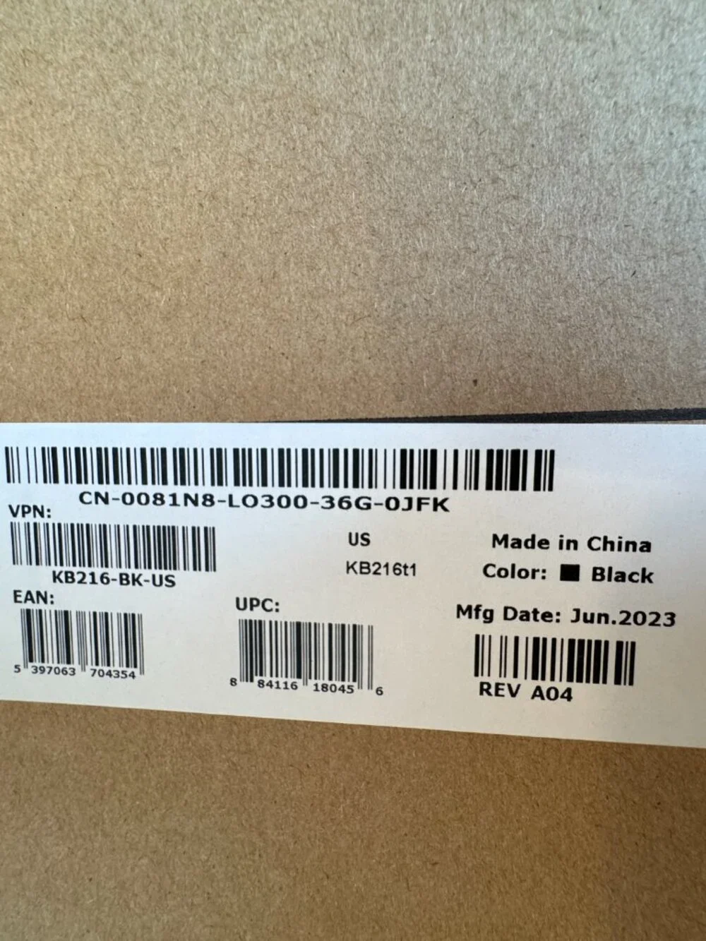 Dell Slim Wired Keyboard KB216-8K-US Black New